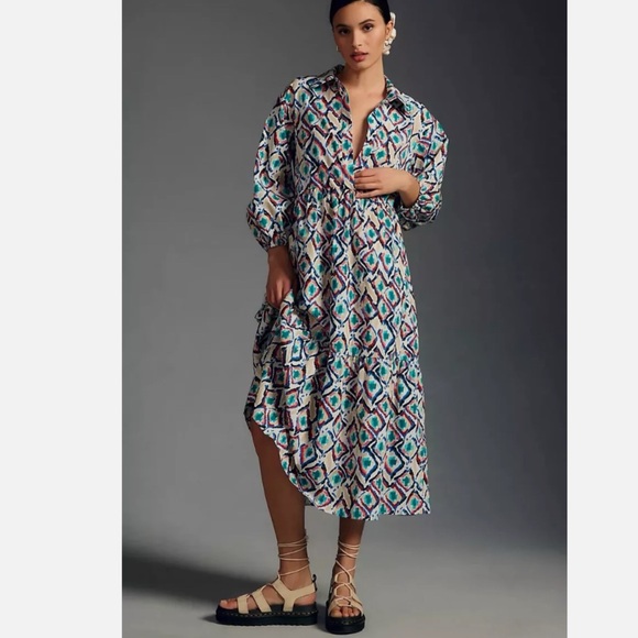 Anthropologie Dresses & Skirts - The Bettina Tiered Shirt Dress by Maeve